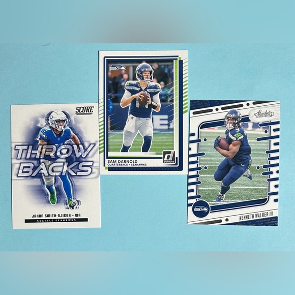 Seattle Seahawks 3- NFL Cards Sam Darnold, K.Walker & J Smith-Njigba 2024-25 - Picture 1 of 2